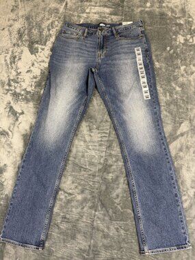 Old Navy Mens Straight Built-In Flex Jeans 34x34 Medium Wash Denim